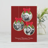 エレガントクリスマス飾り3枚 シーズンカード (スタンド正面)
