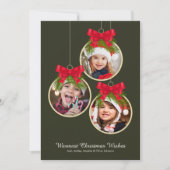 エレガントクリスマス飾り3枚 シーズンカード (正面)