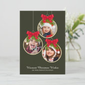 エレガントクリスマス飾り3枚 シーズンカード (スタンド正面)