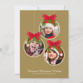 エレガントクリスマス飾り3枚 シーズンカード (正面)