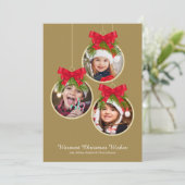 エレガントクリスマス飾り3枚 シーズンカード (スタンド正面)