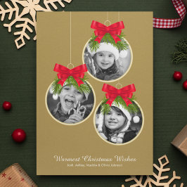 エレガントクリスマス飾り3枚 シーズンカード
