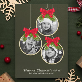 エレガントクリスマス飾り3枚 シーズンカード