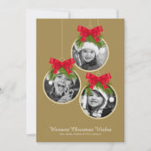 エレガントクリスマス飾り3枚 シーズンカード (正面)