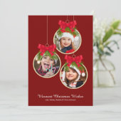 エレガントクリスマス飾り3枚 シーズンカード (スタンド正面)