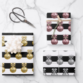 エレガントクリスマス飾り ラッピングペーパーシート