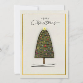 エレガントクリスマス飾カードの木と金ゴールド シーズンカード