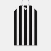 エレガントクリスマス黒白ストライプの ギフトタグ (正面)