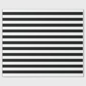 エレガントクリスマス黒白ストライプの ラッピングペーパー (フラット)