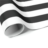 エレガントクリスマス黒白ストライプの ラッピングペーパー (ロールコーナー)