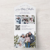 エレガントクリスマス4写真あいさつQRホリデーカード オールインワン招待状 (内側)