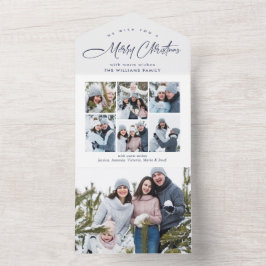エレガントクリスマス7写真グリーティングホリデーカード オールインワン招待状