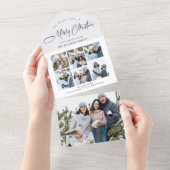 エレガントクリスマス7写真グリーティングホリデーカード オールインワン招待状 (貼ってはがせる)