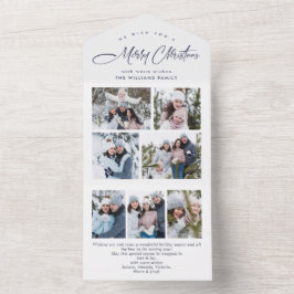 エレガントクリスマス7写真グリーティングホリデーカード オールインワン招待状