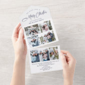 エレガントクリスマス7写真グリーティングホリデーカード オールインワン招待状 (貼ってはがせる)