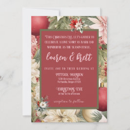 エレガントクリスマス・イブ・ロマン結婚チック 招待状