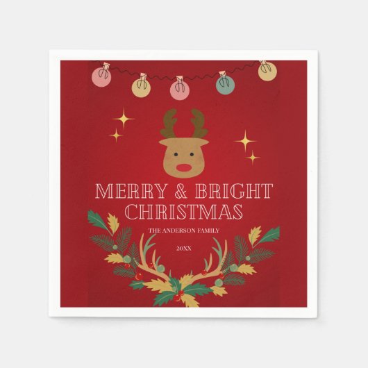 エレガントクリスマス スタンダードカクテルナプキン (正面)
