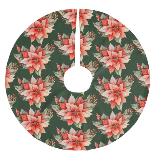 エレガントクリスマス ブラッシュドポリエステルツリースカート (正面)