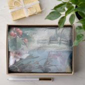 エレガントクリスマス・ブルーバードと音楽の切り離し 薄葉紙 (ギフト)