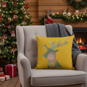 エレガントクリスマス《写真》ぼけ味トナカイ頭飾り クッション