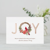 エレガントクリスマス（鳥）ショウジョウコウカンチョウフローラ 箔シーズンカード (立ち正面)