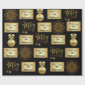 エレガントクリパーソナライズされたスマス ラッピングペーパー (フラット)