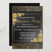 エレガントクリモダンスマスパーティー金ゴールドカスタム 招待状 (正面/裏面)