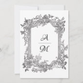 エレガントクレストミニマルフォーマルリスト結婚モノグラム 招待状 (裏面)