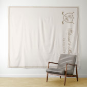 エレガントクレストモノグラム結婚ゴルフの背景 タペストリー (インサイチュ(横))