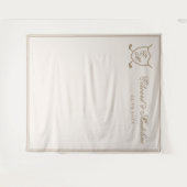 エレガントクレストモノグラム結婚ゴルフの背景 タペストリー (正面(横))