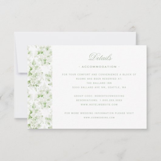 エレガントクレスト付き/セージ緑の弓詳細 サンキューカード (正面)