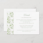 エレガントクレスト付き/セージ緑の弓詳細 サンキューカード (正面/裏面)