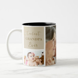 エレガントクール金ゴールド祖父母Ever Photo ツートーンマグカップ