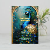 エレガントクー実在フォイルヴィンテージインディアン 箔招待状 (立ち正面)