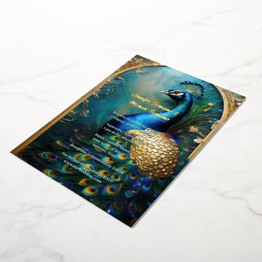 エレガントクー実在フォイルヴィンテージインディアン 箔招待状 (回転した状態)