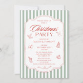 エレガントク企業のリスマスパーティー会社の休日 招待状 (正面)