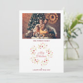 エレガントク伝統的リスマスホリーリース シーズンカード (スタンド正面)