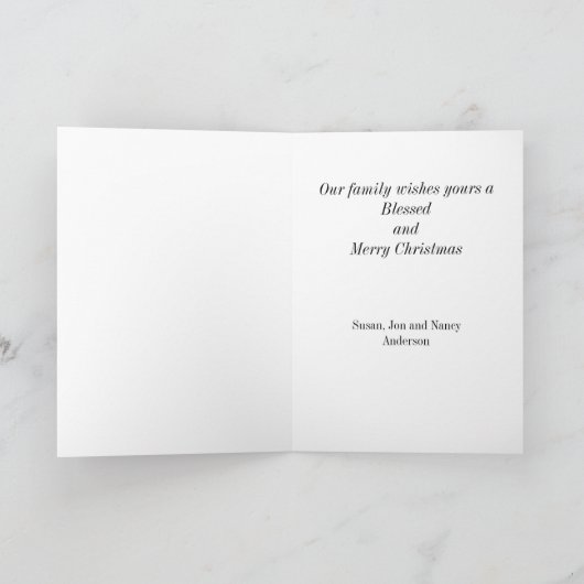 エレガントク赤と白リスマス写真カード。 シーズンカード (内部)