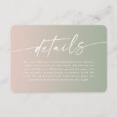 エレガントググラデーションリー&赤面ピンク結婚の詳細 エンクロージャーカード (正面)