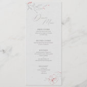 エレガントグシンプルレーと赤の花ディナーメニュー メニュー (正面)