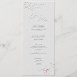 エレガントグシンプルレーと赤の花ディナーメニュー メニュー