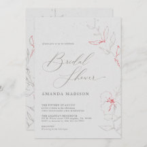 エレガントグシンプルレーと赤の花ブライダルシャワー