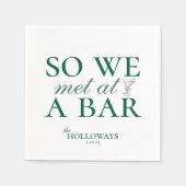 エレガントグパーソナライズされたリー結婚カクテル スタンダードカクテルナプキン (正面)