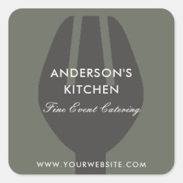 エレガントグミニマルレーブラックフォークシェフケータリング スクエアシール