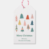 エレガントグモダンリーンクリスマスツリーズホリデー ギフトタグ (正面)