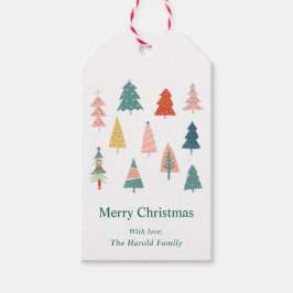 エレガントグモダンリーンクリスマスツリーズホリデー ギフトタグ