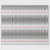 エレガントグモダンレイ、赤、白のガーランドギフトラップ ラッピングペーパー (フラット)