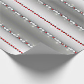 エレガントグモダンレイ、赤、白のガーランドギフトラップ ラッピングペーパー (角)