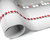 エレガントグモダンレイ、赤、白のガーランドギフトラップ ラッピングペーパー (ロールコーナー)