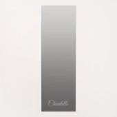 エレガントグラディエント銀名前をカスタムする ヨガマット (正面)